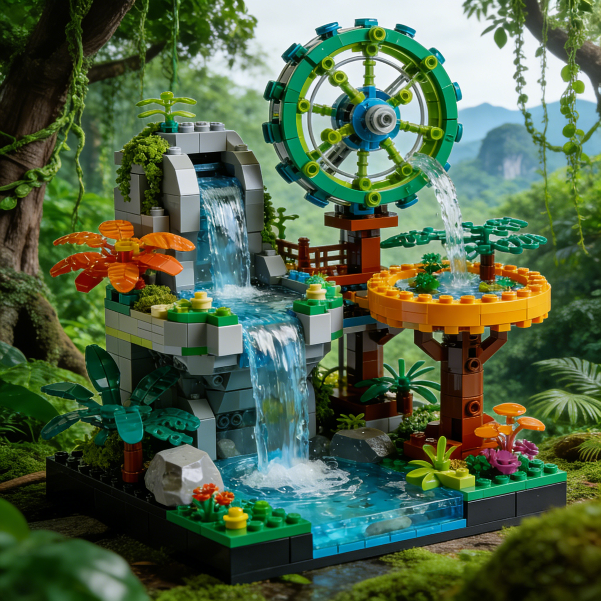 Tranquil Waterfall Garden Building Set